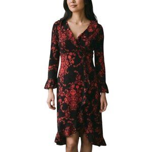 Perseption Y2K Babydoll Faux Wrap Dress M Fairy Whimsigoth Vintage Ruffle Asian